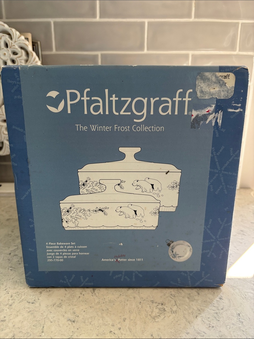 NEW Pfaltzgraff Winter Frost 2.5 & 1.5 Quart Round Bakers casserole serving bowl